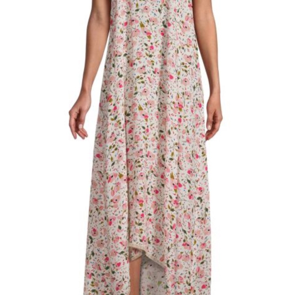 🇫🇷🇫🇷ZADIG & VOLTAIRE Paris Risty Anemone Floral Print Slip maxi hi low Dress - Picture 2 of 12